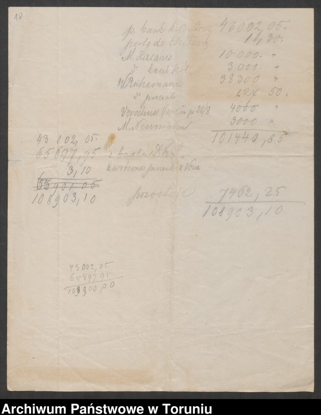 image.from.unit.number "[Michał Leon Sczaniecki i Bogusława z Kruszyńskich. Akcje, rachunki, wyliczenia finansowe, autografy (m. in. Szymona Askenazego), "bilet na bal u sułtana", itp.]"