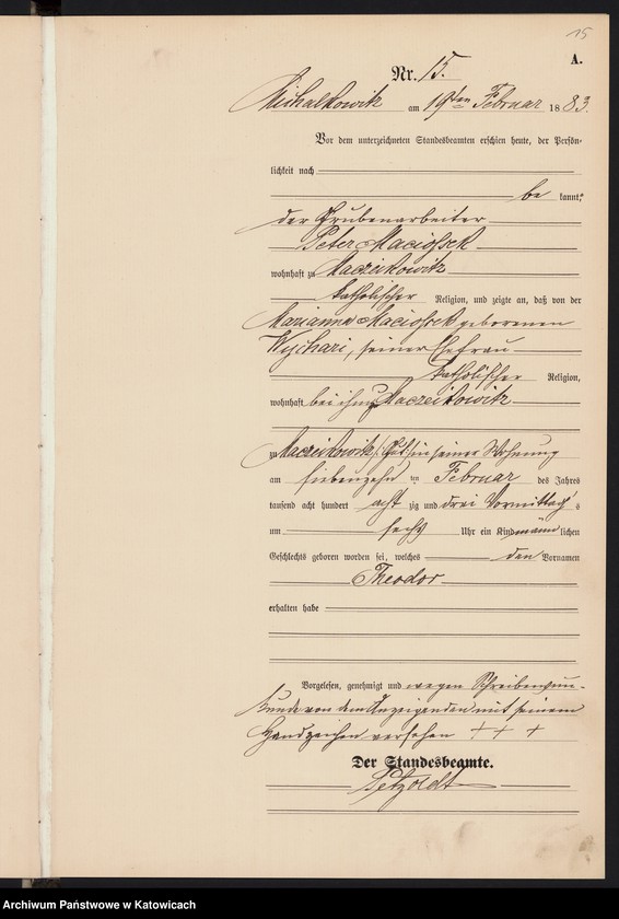 Obraz 18 z jednostki "[Księga urodzeń za rok 1883, nr 1-96]"