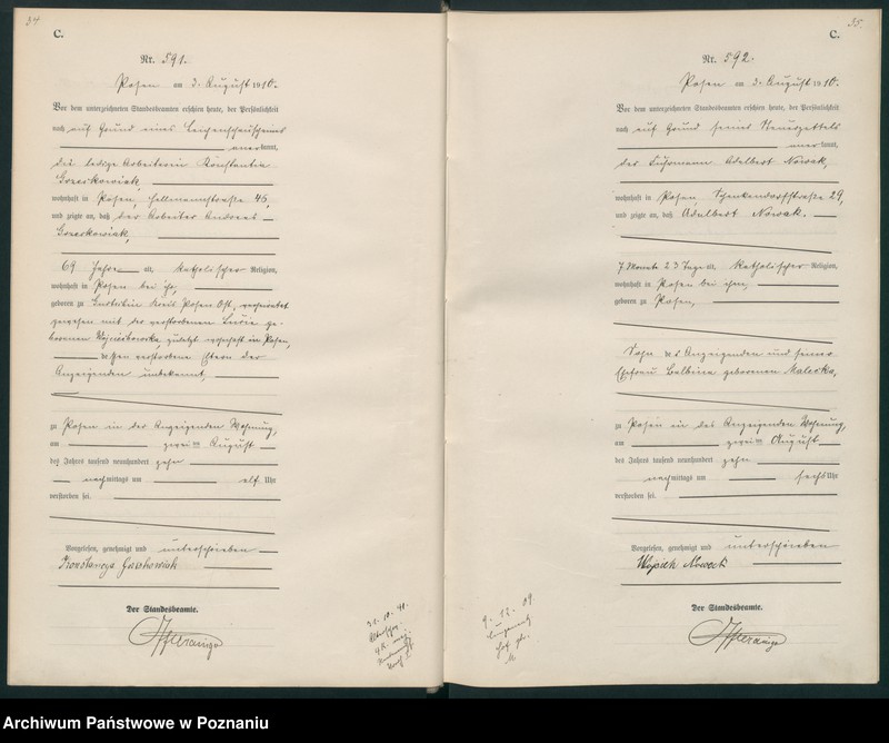 Obraz 20 z jednostki "Księga miejscowa zgonów tom II [Rejestr główny zgonów]"