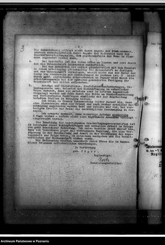 Obraz 7 z jednostki "Geschäftsgang. Dienstzeit. Gewerbeaufsicht. Politische Beurteilung der Beamten. Entlohnung der Polen. Ausder Rede des Gauleiters"