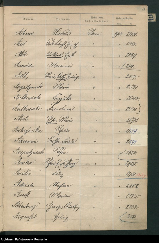 Obraz 7 z jednostki "[Skorowidz urodzeń]"