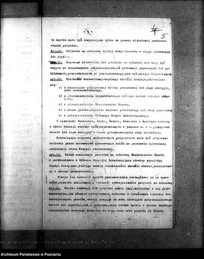 Obraz 9 z jednostki "Sprawy ogólno-administracyjne. Szkody wojenne, zapomogi gosp. rozporządzenie 9.3.20 r."