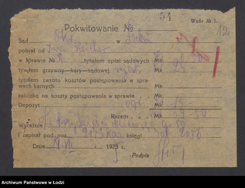 Obraz 14 z jednostki "Inż. Jakób Reicher i S-ka- Biuro Elektrotechniczne"