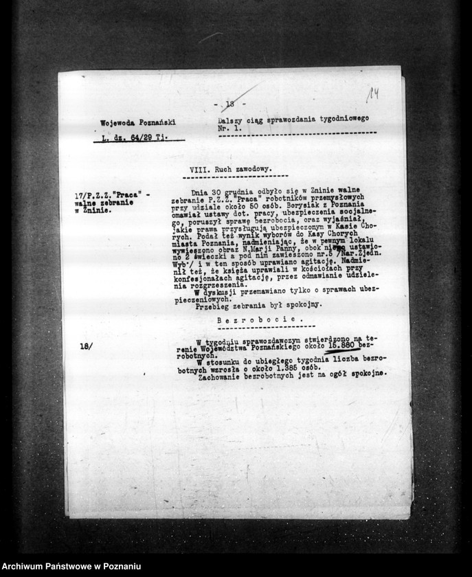 Obraz 18 z jednostki "Sprawozdania sytuacyjne tygodniowe za czas od 28 grudnia 1928 r. do dnia 31 stycznia 1929 r. /nr 1-5/"