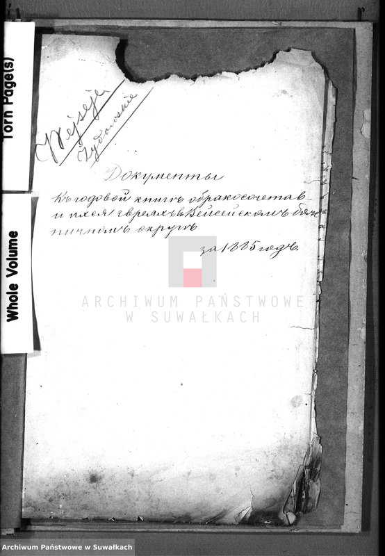 image.from.unit.number "Dokumenty k godovoj knige o brakosočetavšichsja evrejach v Vejsejskom božničnom okruge za 1885 god"