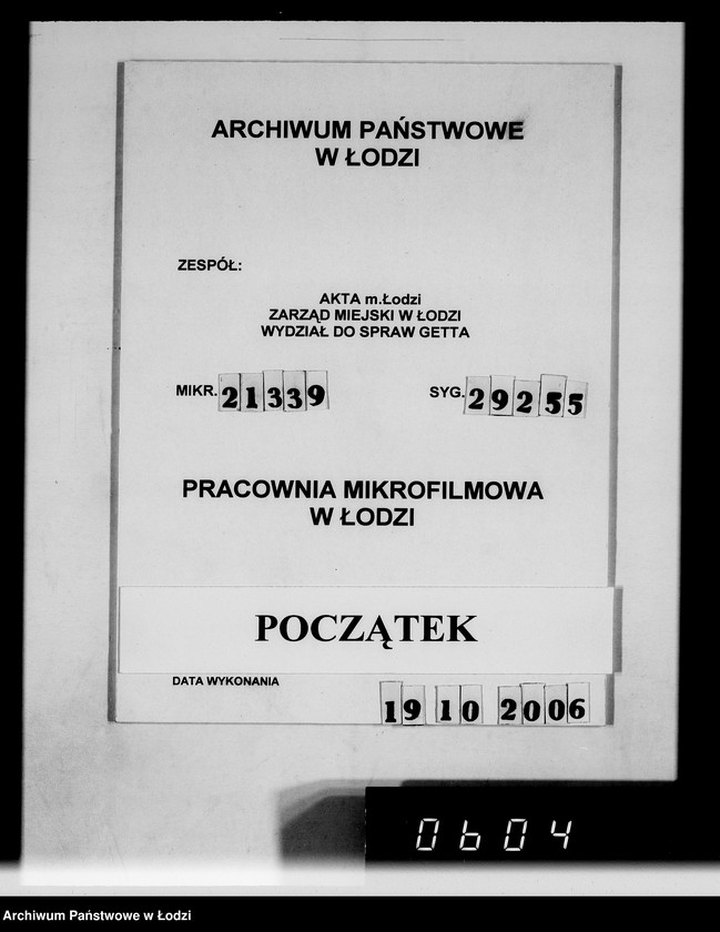 Obraz 1 z jednostki "Monatliche Warenbestandsmeldungen der Bankabteilung des Judenältesten"