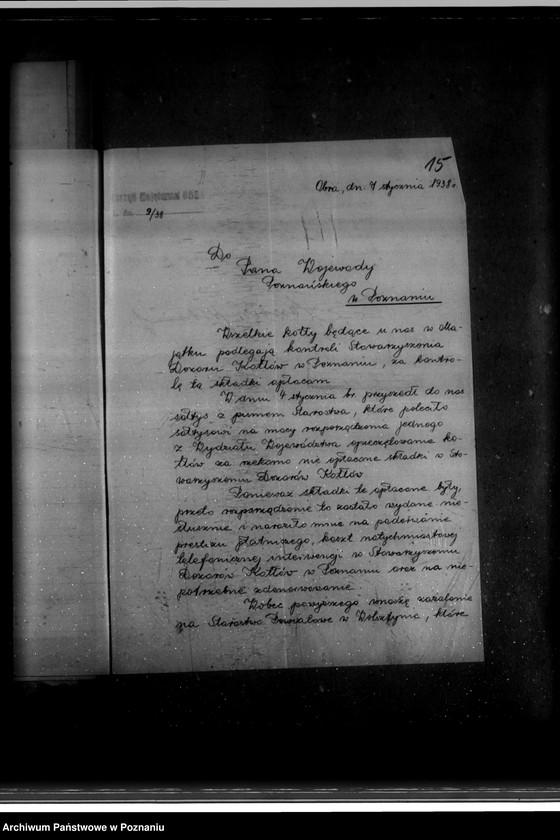 Obraz 20 z jednostki "Gorzelnia J. Świniarskiej Dominium Obra powiat wolsztyński nr woj. kotła 5302"