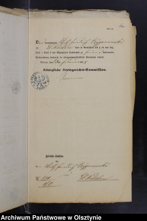Obraz 14 z jednostki "Die zum Zwecke der Eheschlissung nothwendigen Schriftstück"
