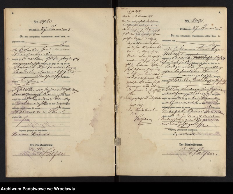 image.from.unit.number "Geburts-Haupt-Register Breslau II 1893 Band 7"