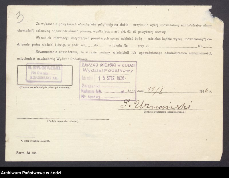 image.from.unit.number "Księga inwentarzowa nieruchomości m. Łodzi ul. Obywatelska"