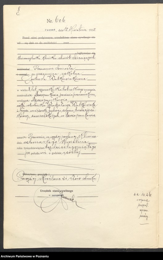 Obraz 10 z jednostki "Księga miejscowa zgonów tom II [Rejestr główny zgonów]"
