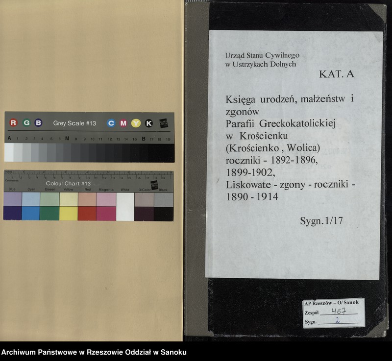 Obraz z jednostki "Księga urodzeń, małżeństw i zgonów z lat 1892-1896, 1899-1902 dla miejscowości Krościenko i Wolica oraz księga zgonów z lat 1890-1914 dla miejscowości Liskowate"