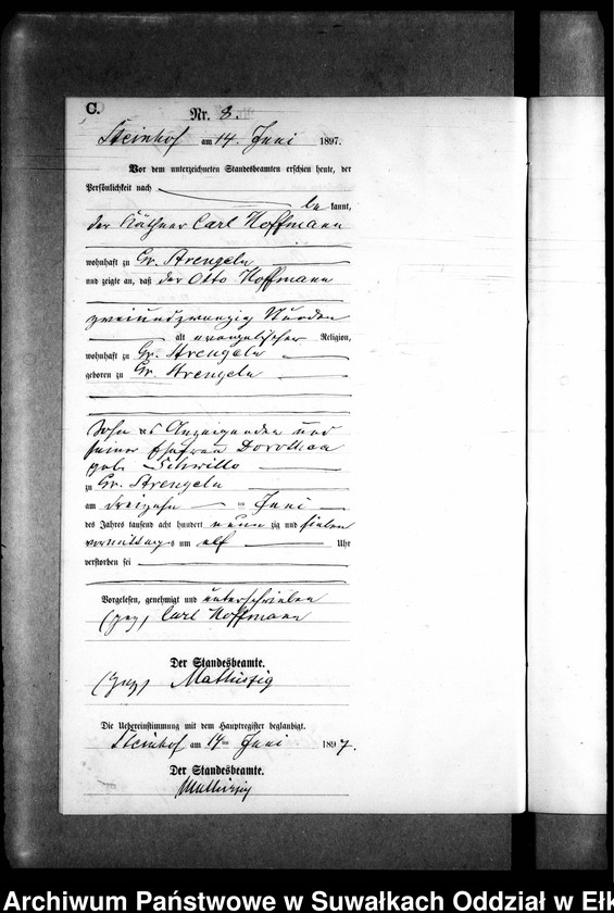 image.from.unit.number "Sterbe-Neben-Register des Preussischen Standes-Amtes Gr. Strengeln Kreis Angerburg"