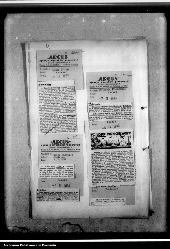 Obraz 8 z jednostki "Wycinki prasowe dotyczące działalności Ligi Obrony Powietrznej i Przeciwgazowej w Poznaniu"