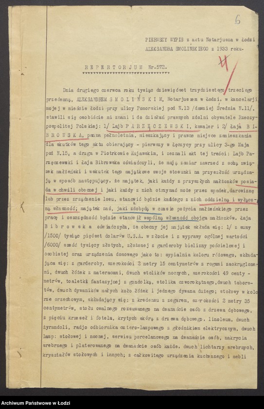 Obraz 8 z jednostki "Wolf Frydman, Moszek Rogoziński, Hersz Lajb Chełmiński, Lajb Parzęczewski, Szyja Lerman- eksploatacja młyna i handel zbożem w Łęczycy"