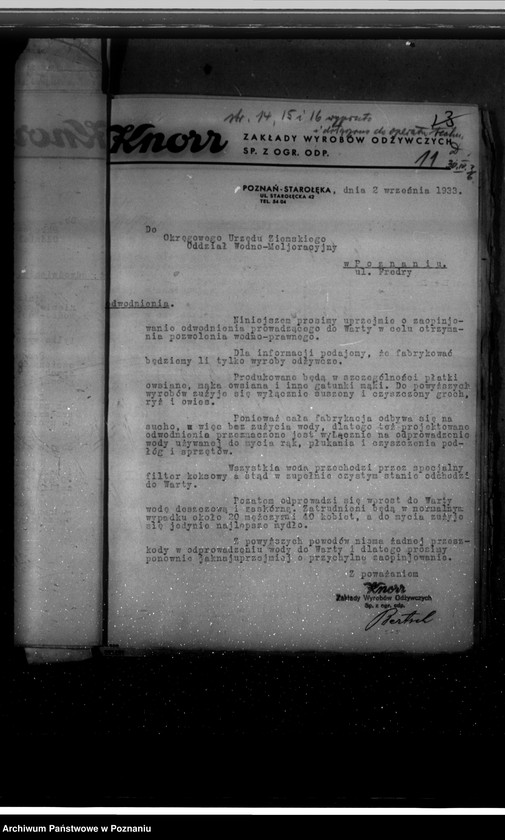 Obraz 16 z jednostki "/Sprawy wodne firmy "Knorr" ul. Starołęcka/"