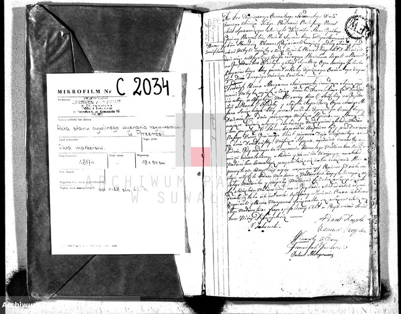 image.from.unit.number "Akta Gminy Przeroslskiey Zaślubionych od Dnia 1-wszego Stycznia Roku 1817"
