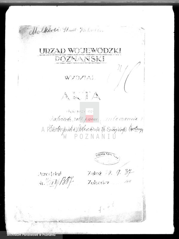 Obraz 4 z jednostki "Zatwierdzenie zakładu przemysłowego /mleczarnia/ w Krotoszynie /spółka z nieogr. odp"