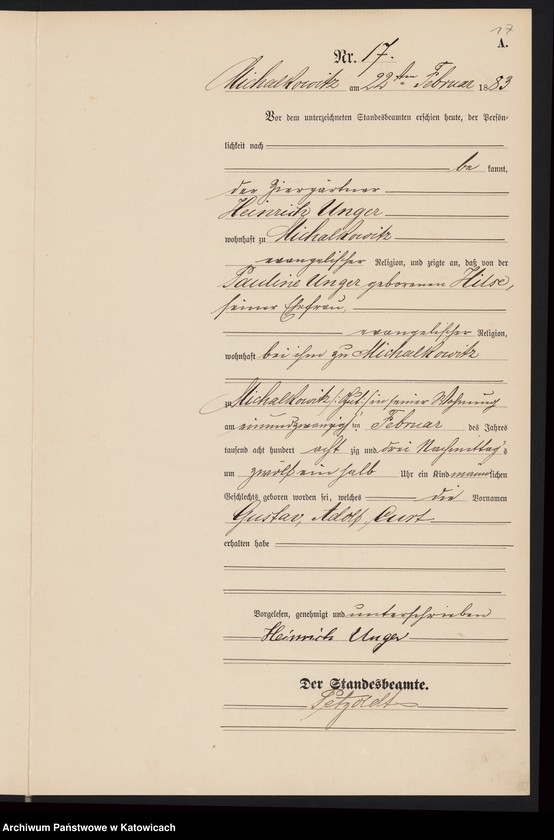 Obraz 20 z jednostki "[Księga urodzeń za rok 1883, nr 1-96]"