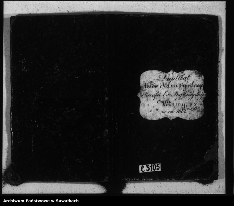 image.from.unit.number "Duplikat Aktów Stanu Cywilnego Parafii Ew. Augsburskiej Wiżajny za rok 1861"
