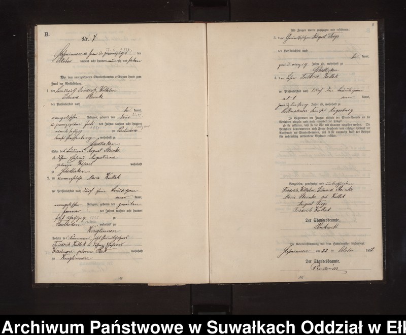 image.from.unit.number "Heiraths-Neben-Register des Preussischen Standes-Amtes Stasswinnen Kreis Lötzen"