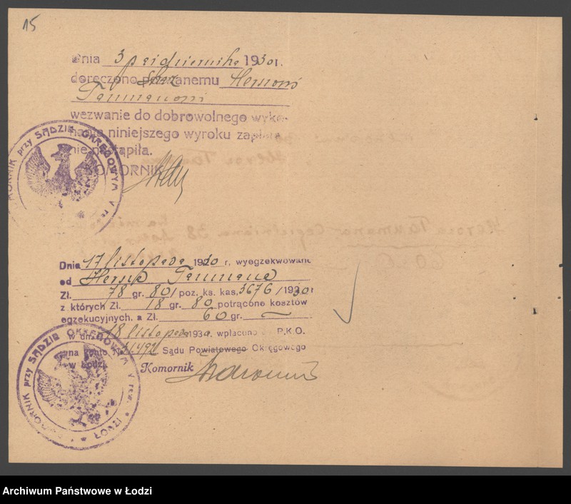 Obraz 17 z jednostki "Hersz Tauman- prowadzenie domu ekspedycyjnego"