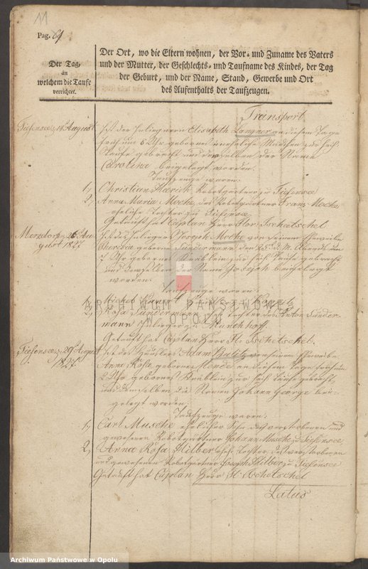 Obraz 15 z jednostki "Taufbuch Märzdorf 1827-51 [kościół filialny w Żelaznej parafii rzymskokatolickiej w Lipowej]"