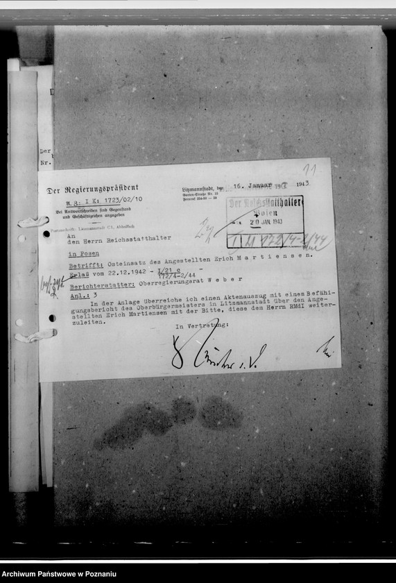 Obraz 15 z jednostki "Martinsen. Erich - urzędnik"