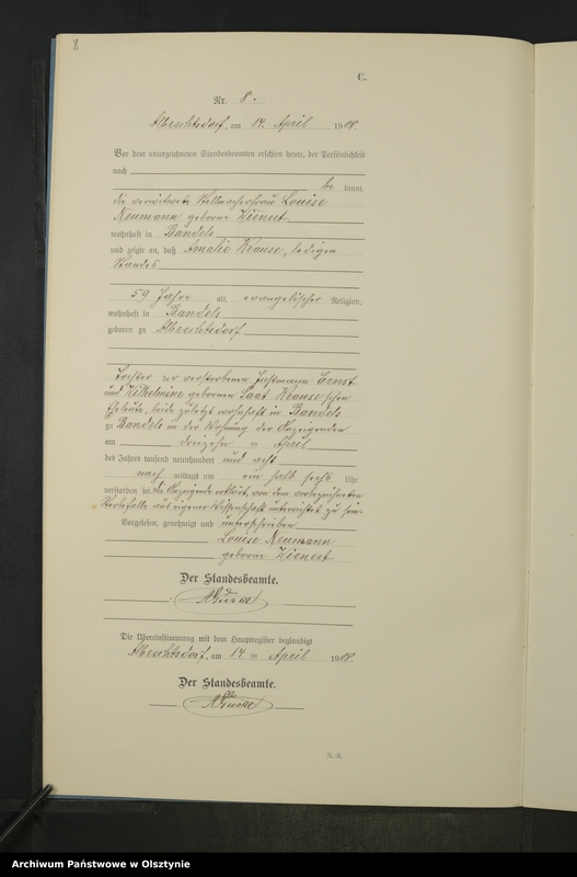 image.from.unit.number "Sterbe-Neben-Register Nr 1 - 22"