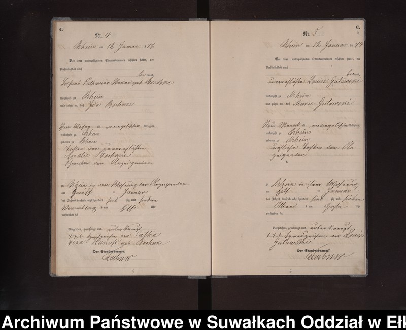 image.from.unit.number "Sterbe-Haupt-Register des Preussischen Standes-Amtes Rhein Kreis Loetzen"