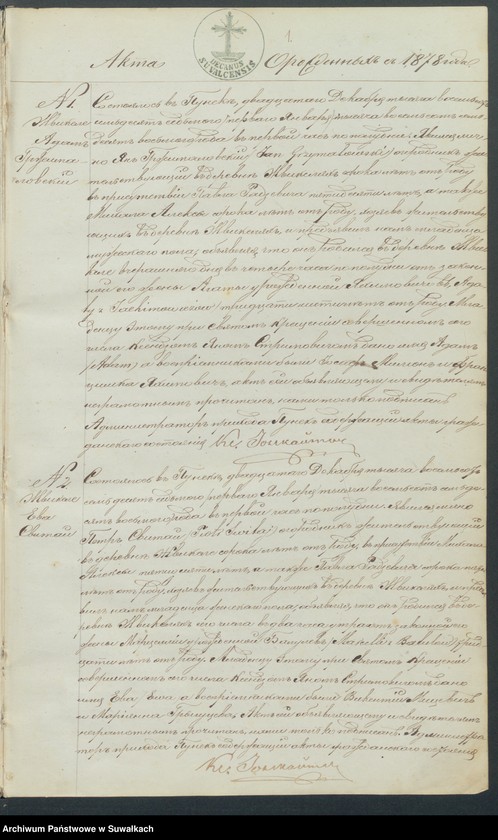 image.from.unit.number "Duplikat uroždennych, brakosocčtavšichsja i umeršich punskago katolicčeskago prichoda za 1878 god"