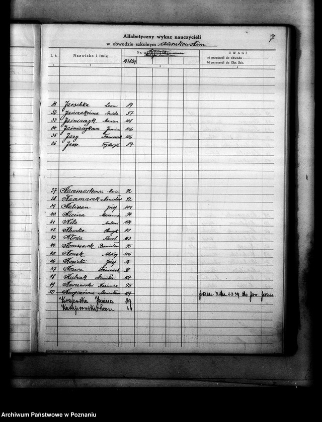Obraz 12 z jednostki "Księga ewidencyjna szkół i etatów w powiecie czarnkowskim"