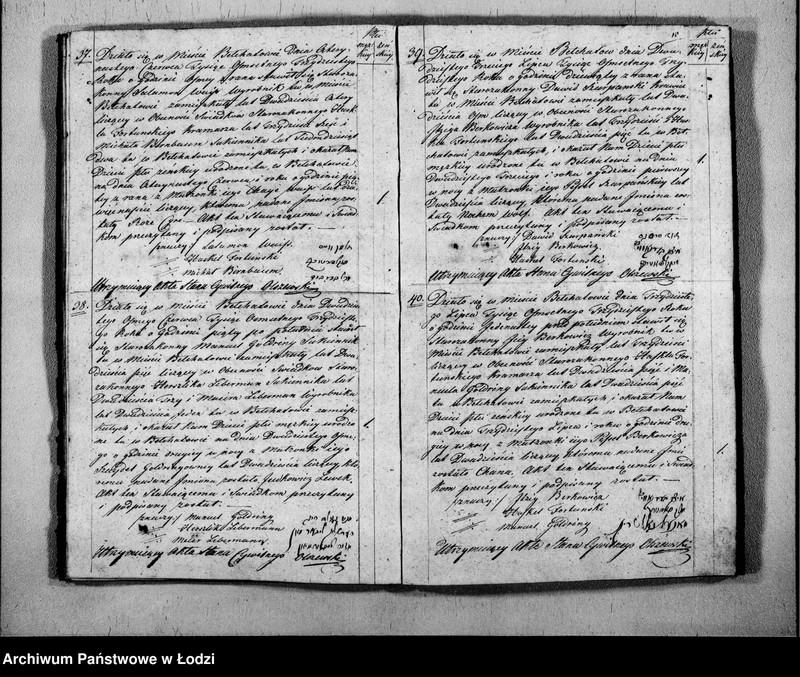 image.from.unit.number "Księga Akt Stanu Cywilnego Wyznania Mojżeszowego Urodzonych w Parafii Bełchatow Obwodzie Piotrko[wskim] Wojew[ództwie] Kali[skim] od roku 1828, [18]29, [18]30"