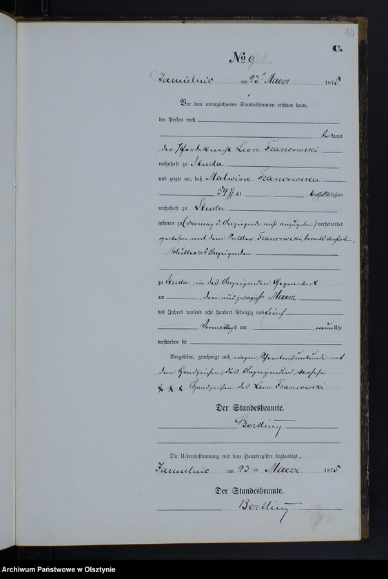 Obraz 12 z jednostki "Sterbe-Neben-Register Nr 1 - 37"