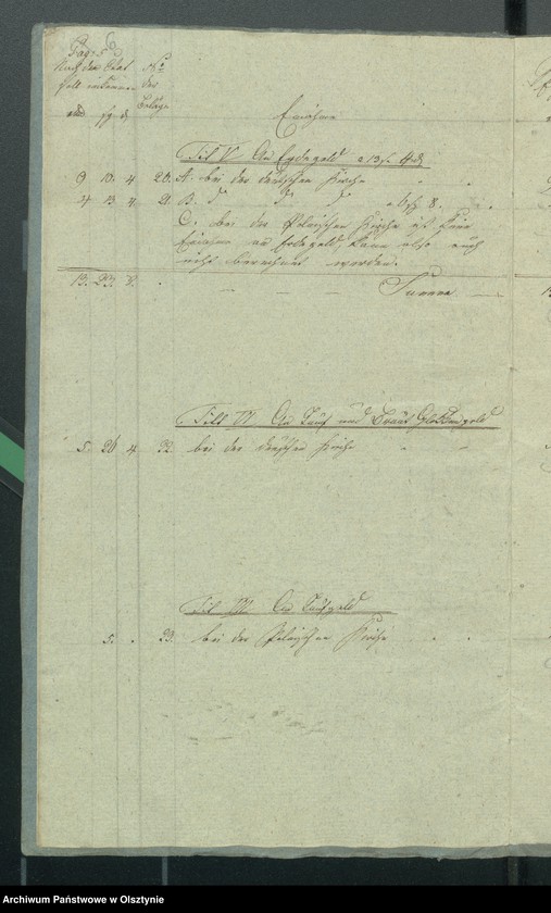image.from.unit.number "Kirchen Rechnung über Einnahme und Ausgabe bei der ewangelischen deutschen und polnischen Kirche zu Riesenburg"