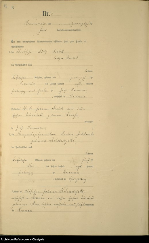 image.from.unit.number "Heiraths-Haupt-Register Nr 1 - 19"