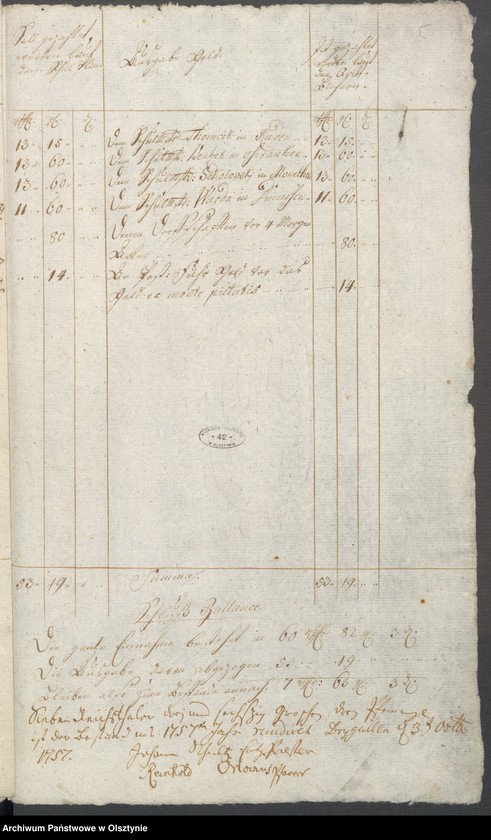 image.from.unit.number "Land-Schulen-Rechnung aus dem Drygalschen Kirchspiel von Michaelis 1755 bis dahin 1756"