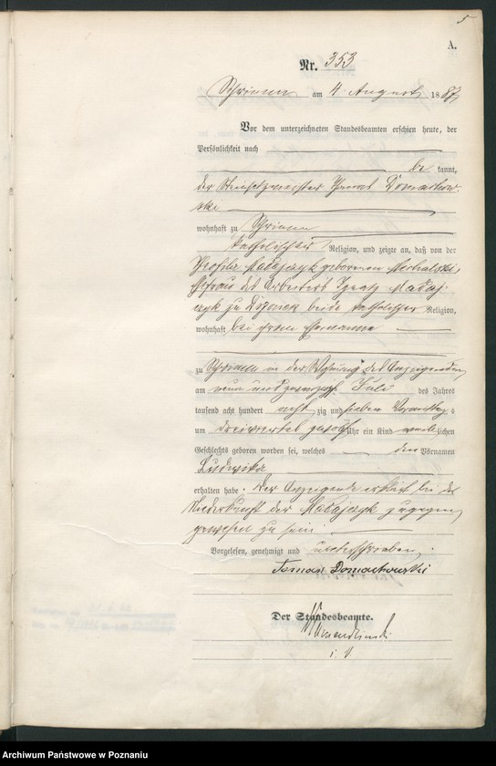 Obraz 8 z jednostki "Księga urodzeń t. II"