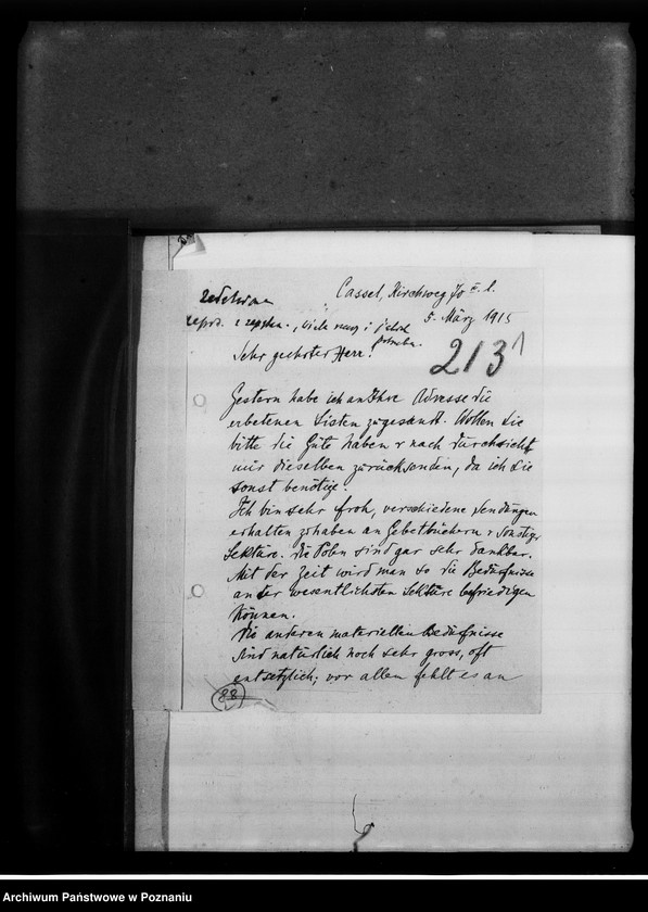 Obraz 5 z jednostki "Korespondencja- listy jeńców wojennych o pomoc materialną z obozu Cassel."