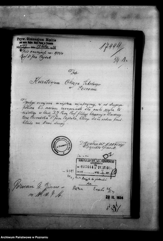 Obraz 5 z jednostki "Prywatne Gimnazjum męskie Najświętszej Marii Panny Poznań"