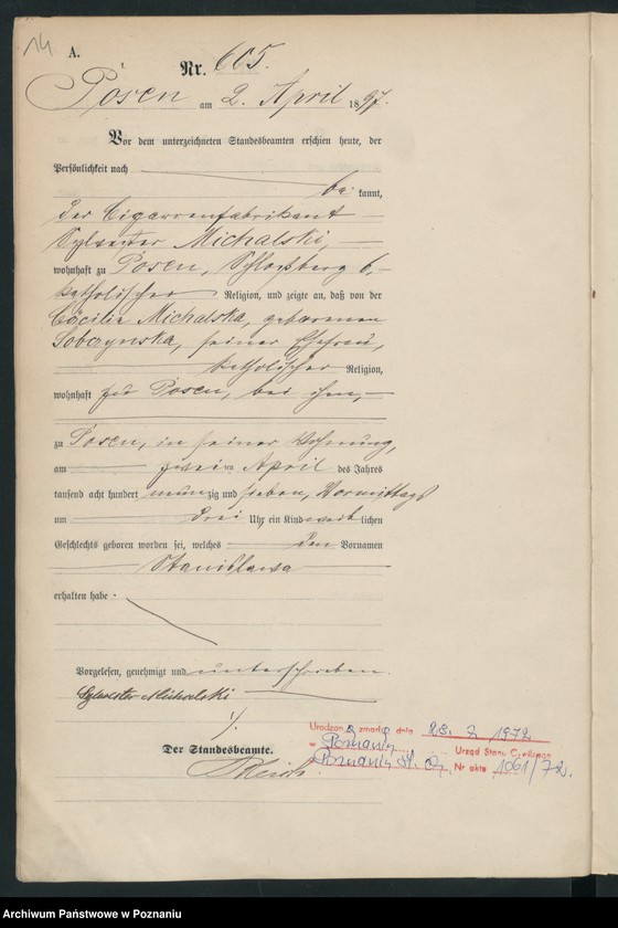 Obraz 17 z jednostki "Księga urodzeń t. II"