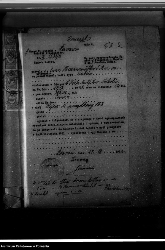 image.from.unit.number "Młyn parowy Hermannmuehlen Towarzystwo Akcyjne W Poznaniu nr woj. 183"