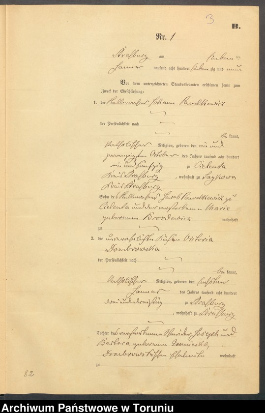image.from.unit.number "Heiraths-Neben-Register Stadt Strasburg [ Brodnica- Miasto]für das Jahr 1879"