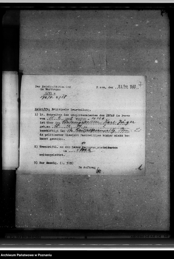 Obraz 11 z jednostki "Politische Beurteilungen der Angestellten"