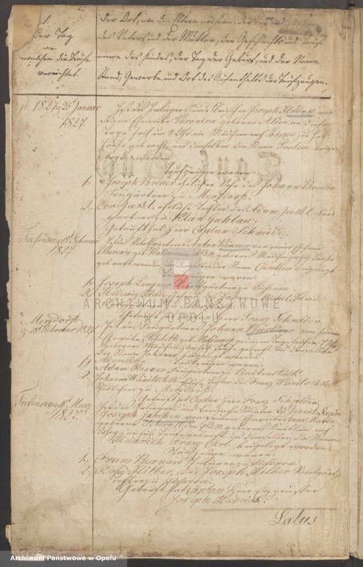 Obraz 7 z jednostki "Taufbuch Märzdorf 1827-51 [kościół filialny w Żelaznej parafii rzymskokatolickiej w Lipowej]"