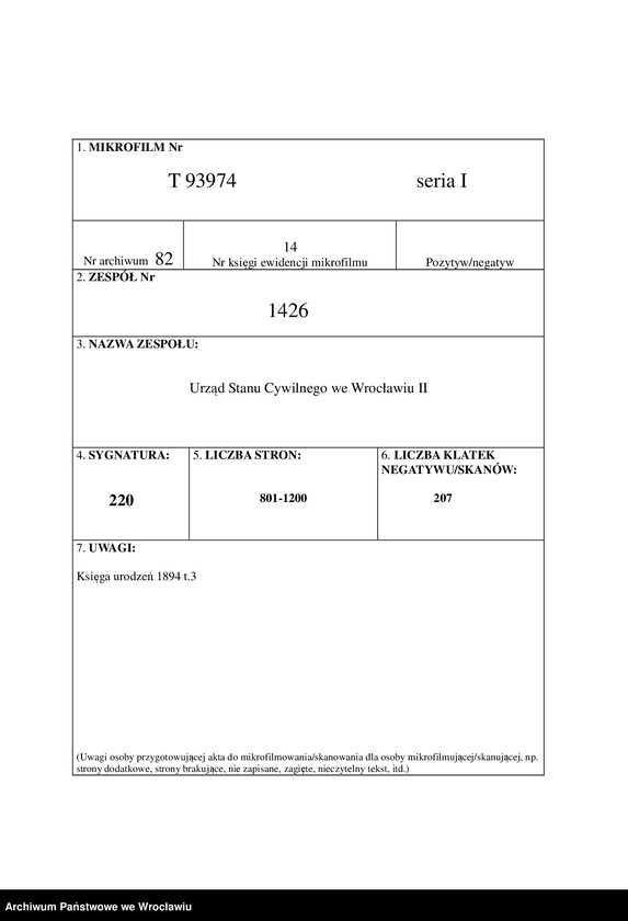 image.from.unit.number "Geburts-Haupt-Register Breslau II 1894 Band 3"