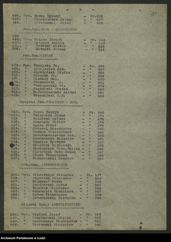 Obraz 12 z jednostki "Wykaz uczestników [nadzwyczajnej] konferencji aktywu PPS"