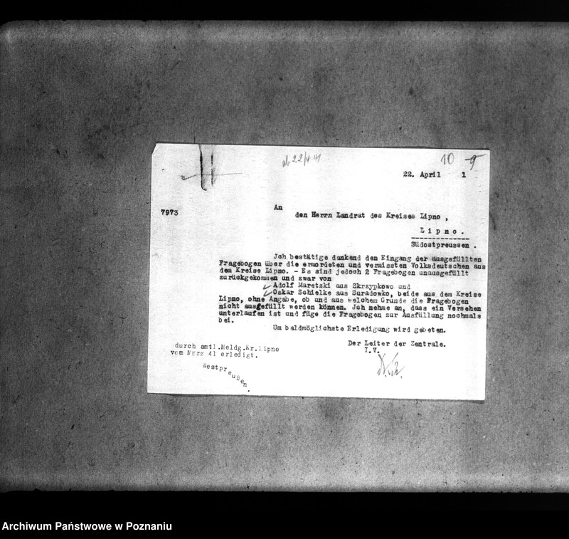 Obraz 14 z jednostki "Amtliche Meldungen Kreis Lipno"