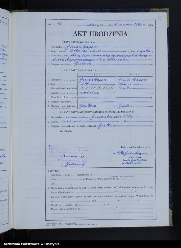 image.from.unit.number "Ksiega urodzeń Nr 1 - 83 /przepisana w języku polskim z oryginału niemieckiego w dniach  24.06.-27.06 1961/"