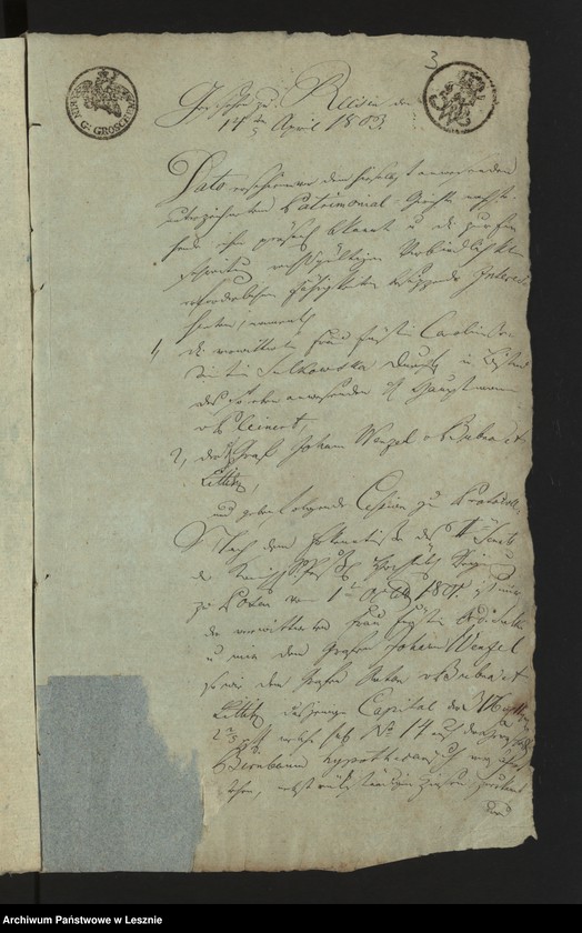 Obraz 5 z jednostki "[Acta generalia des Patrimonialgerichts der hiesigen katholischen Kirchen-Jurisdiction die actus voluntariae iurisdictionis betreffend]"
